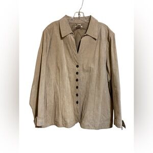 Woman’s 100% GENUINE LEATHER TAN BEIGE CORSETED JACKET Sz. 3X